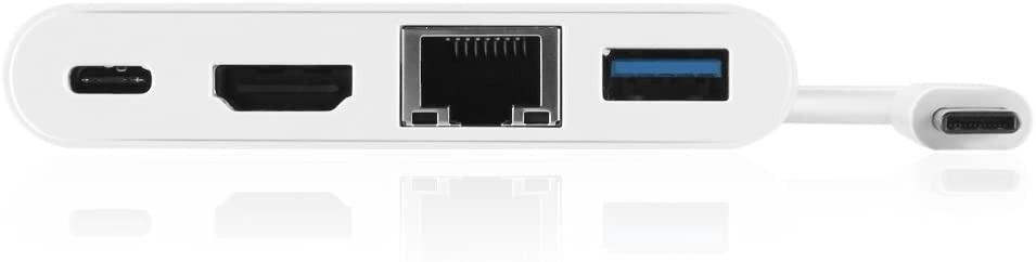 TNP USB C to HDMI + USB 3.0 Type A + Gigabit Ethernet + USB Type C ...