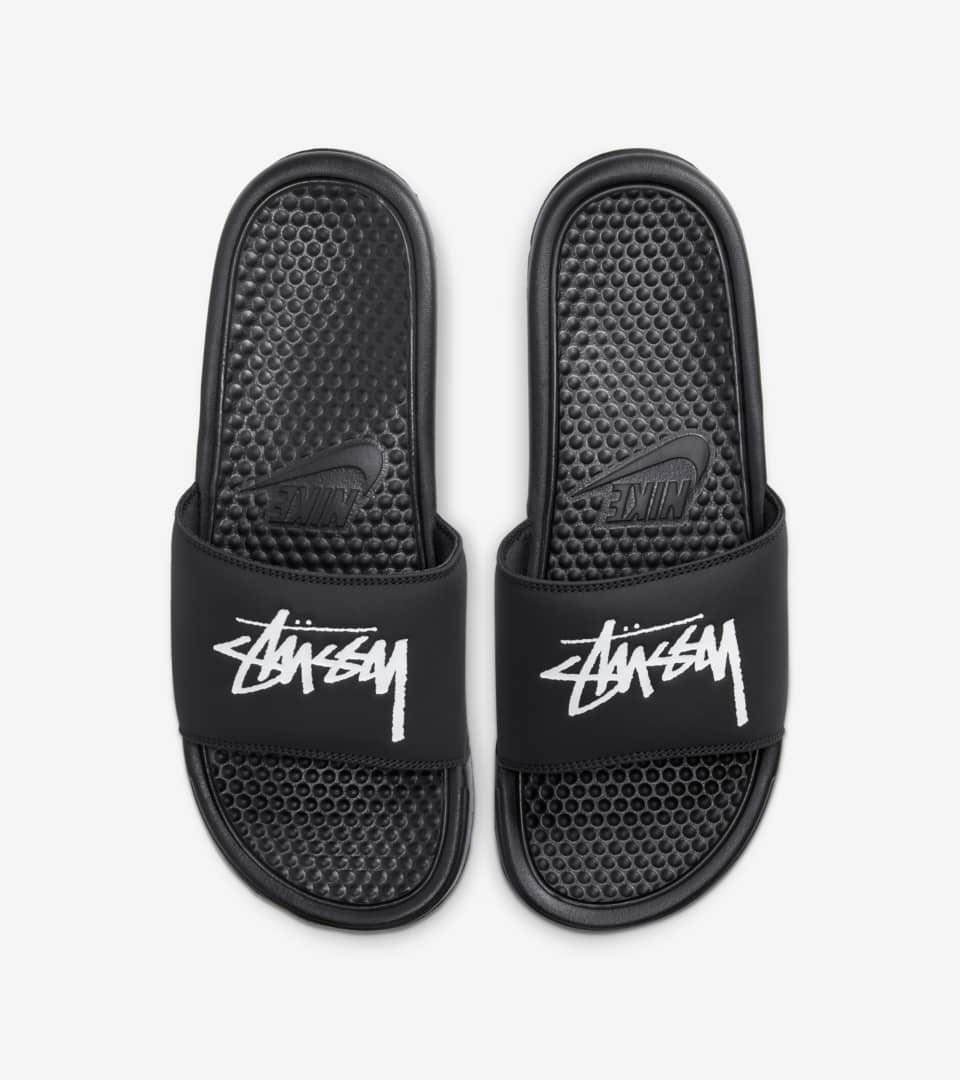 US 6) Black Nike Stussy Benassi Slides, Men's Fashion, Footwear 