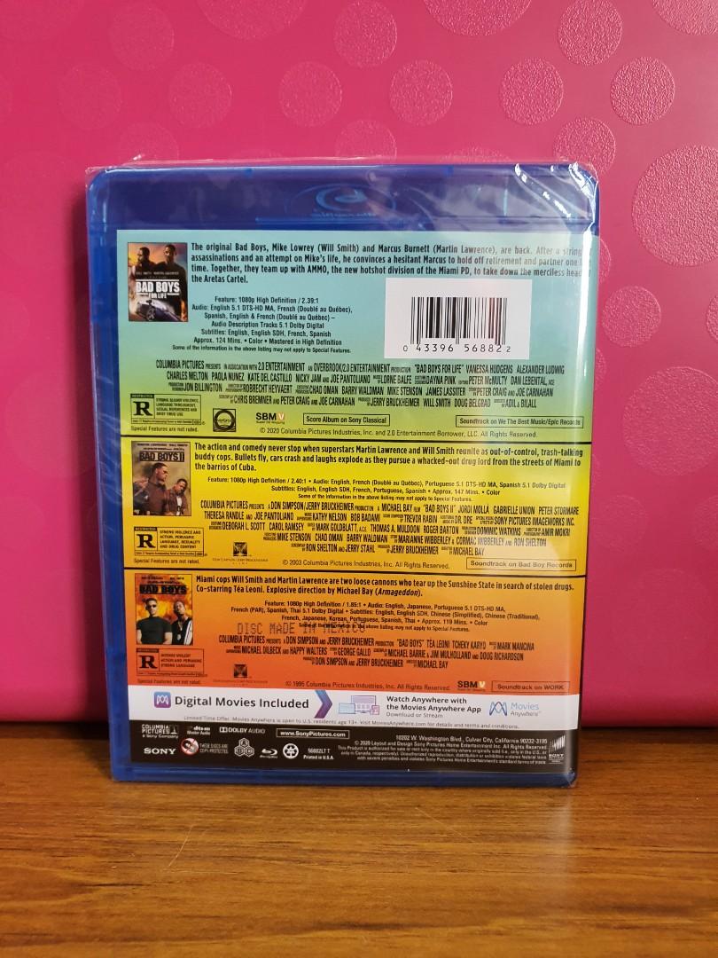 USA Blu Ray Bad Boys 123 Collection 3 Discs 3 Movies Will Smith Martin Lawrence