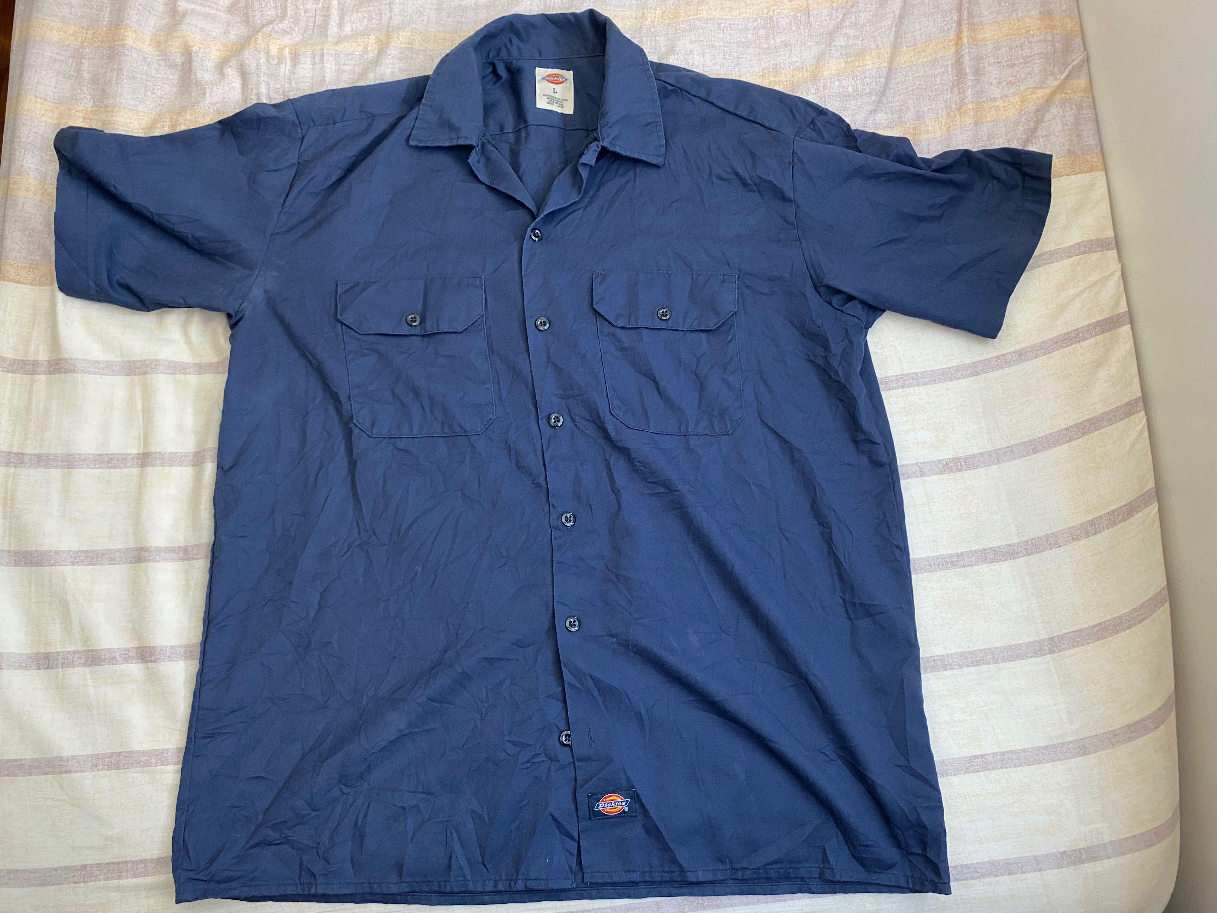 Vintage Dickies Navy blue work shirt 
