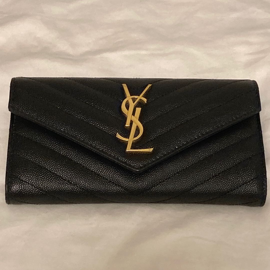 monogram large flap wallet in grain de poudre embossed leather TGS A.A