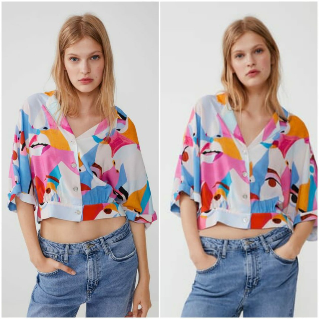 Zara Colorful Shirt, Fesyen Wanita 