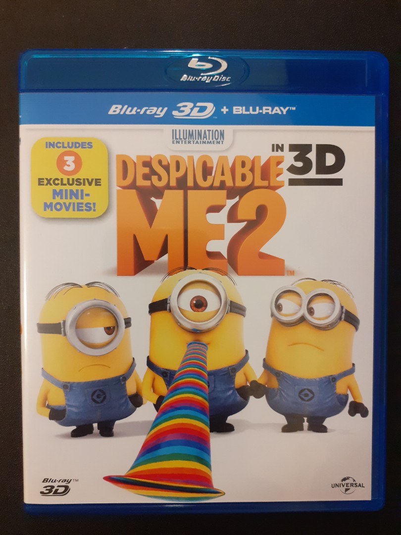 壞蛋獎門人2 Despicable 2 In 3d Blu Ray Movie 藍光雙碟裝粤語配音及中文字幕 音樂樂器 配件 Cd S Dvd S Other Media Carousell
