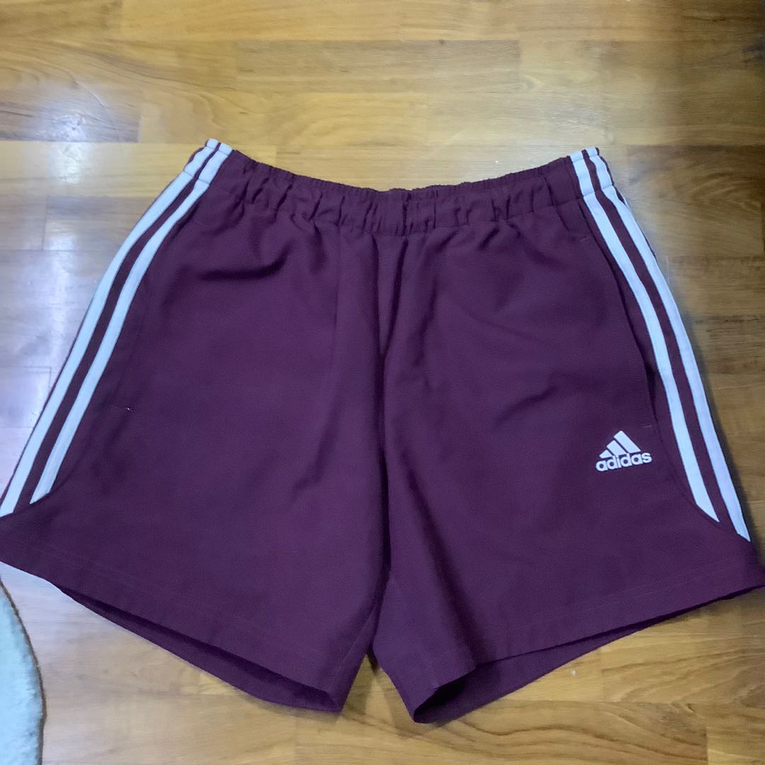 maroon adidas shorts