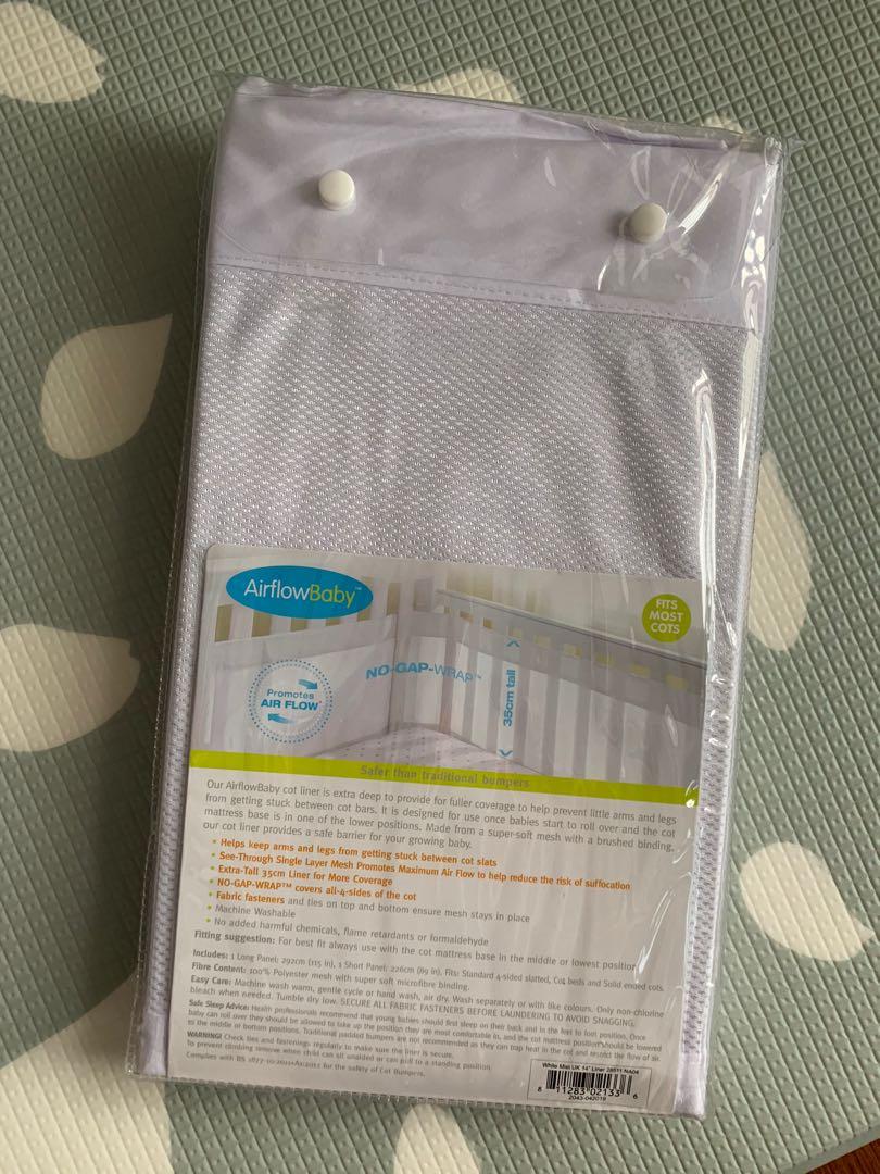 Crib Bumper Airflow Baby Cot Liner, Babies & Kids, Baby Nursery