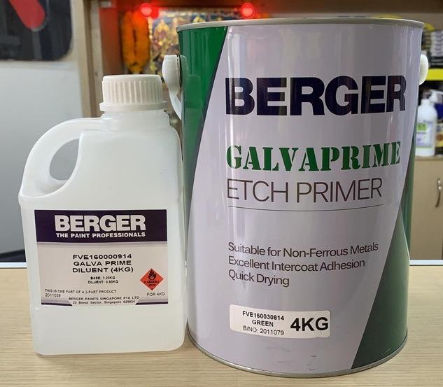 BERGER ETCHING PRIMER FOR METAL 5LT+4KG, Everything Else on Carousell