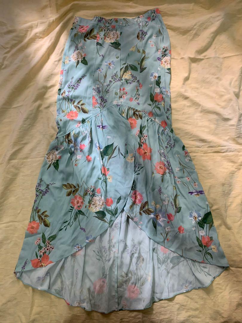 floral high low maxi skirt