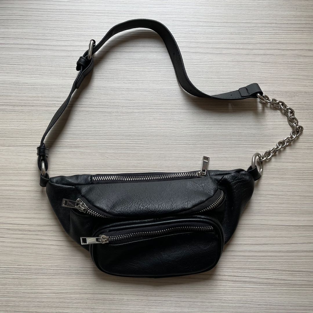 Brandy melville black leather hotsell fanny pack