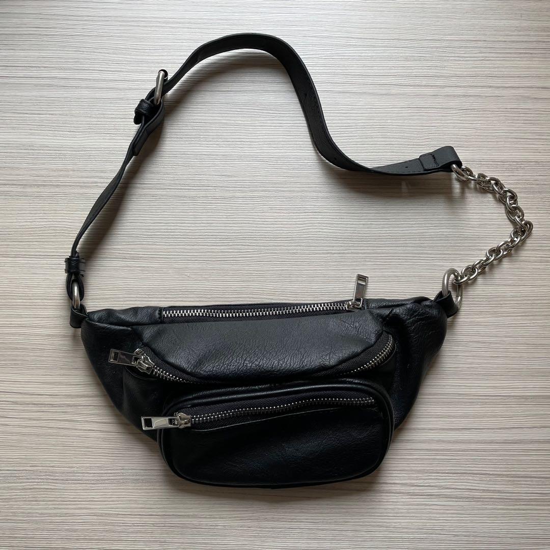 Brandy Melville Black Leather Fanny Pack