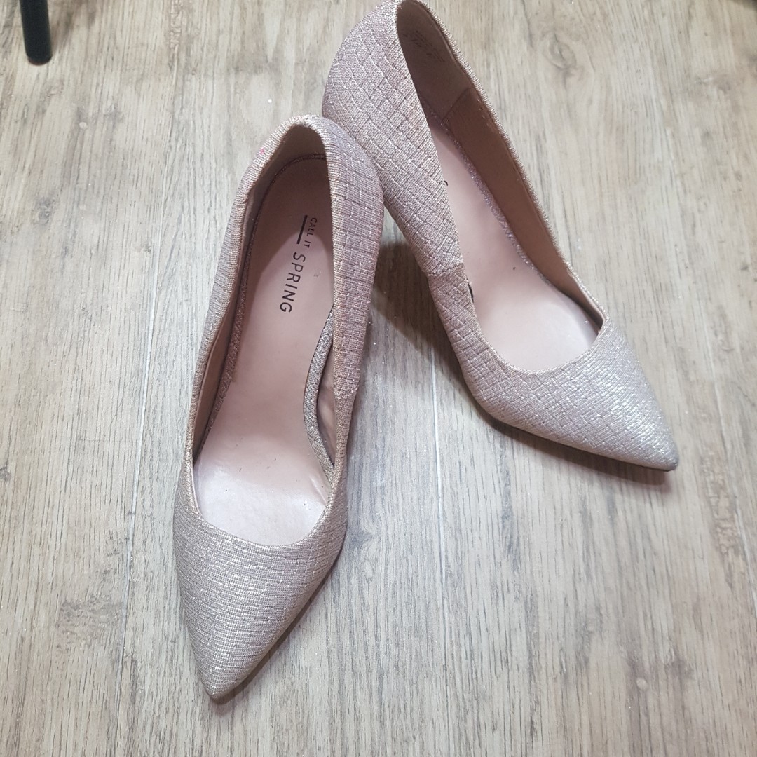 Call it spring rose gold pointed heels 
