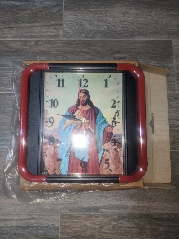 Christian Jesus Clock New Vintage Collectible, Furniture & Home