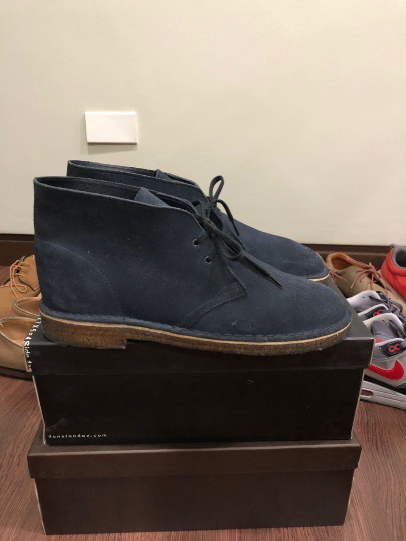 clarks desert boots navy