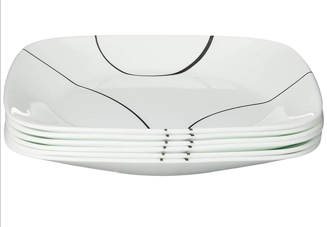 Corelle Simple Lines Lunch Plate 6 piece set Lunch plates White