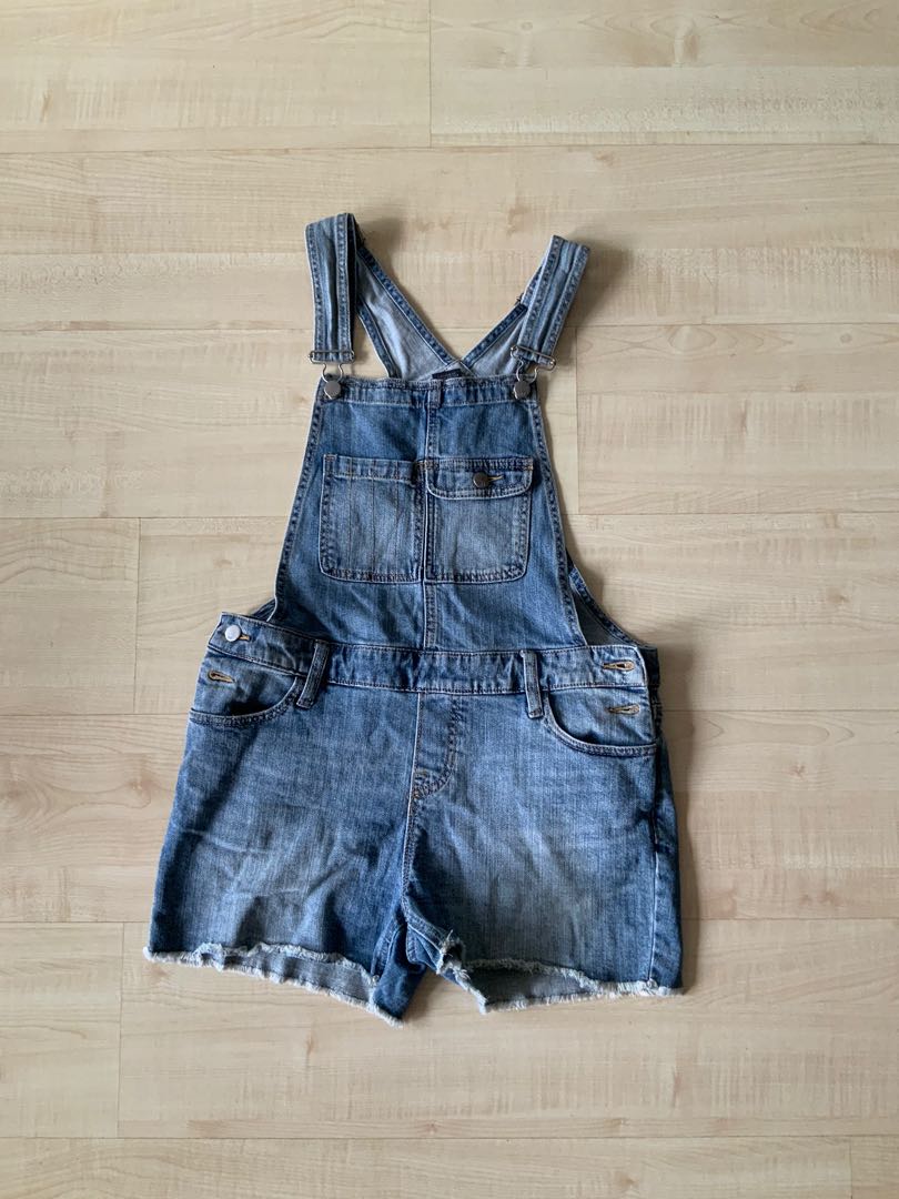 Denim shorts overalls clearance