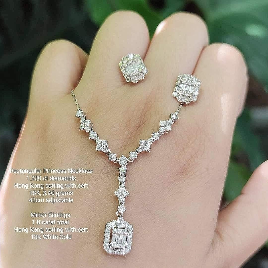 Macy's 2-Pc. Set Diamond (1/6 ct. t.w.) Heart Cluster Pendant Necklace & Matching  Stud Earrings in Sterling Silver | Vancouver Mall