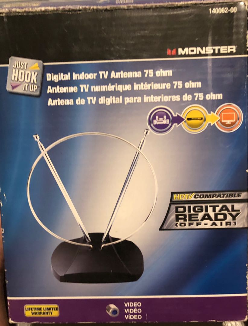 Monster Cable VHF/UHF/FM Digital Indoor TV Antenna, 75 OHM (14006200