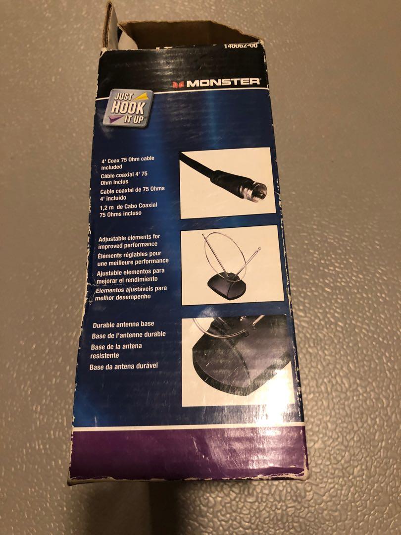 Monster Cable VHF/UHF/FM Digital Indoor TV Antenna, 75 OHM (14006200