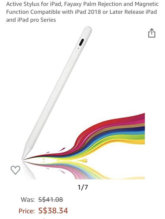 Fayaxy 4 6 Out Of 5 Stars 56 Reviews Active Stylus For Ipad Fayaxy Palm Rejection And Magnetic Function Compatible With Ipad 2018 Or Later Release Ipad And Ipad Pro Series Electronics Others On Carousell Great product, one flaw, one missing feature. carousell
