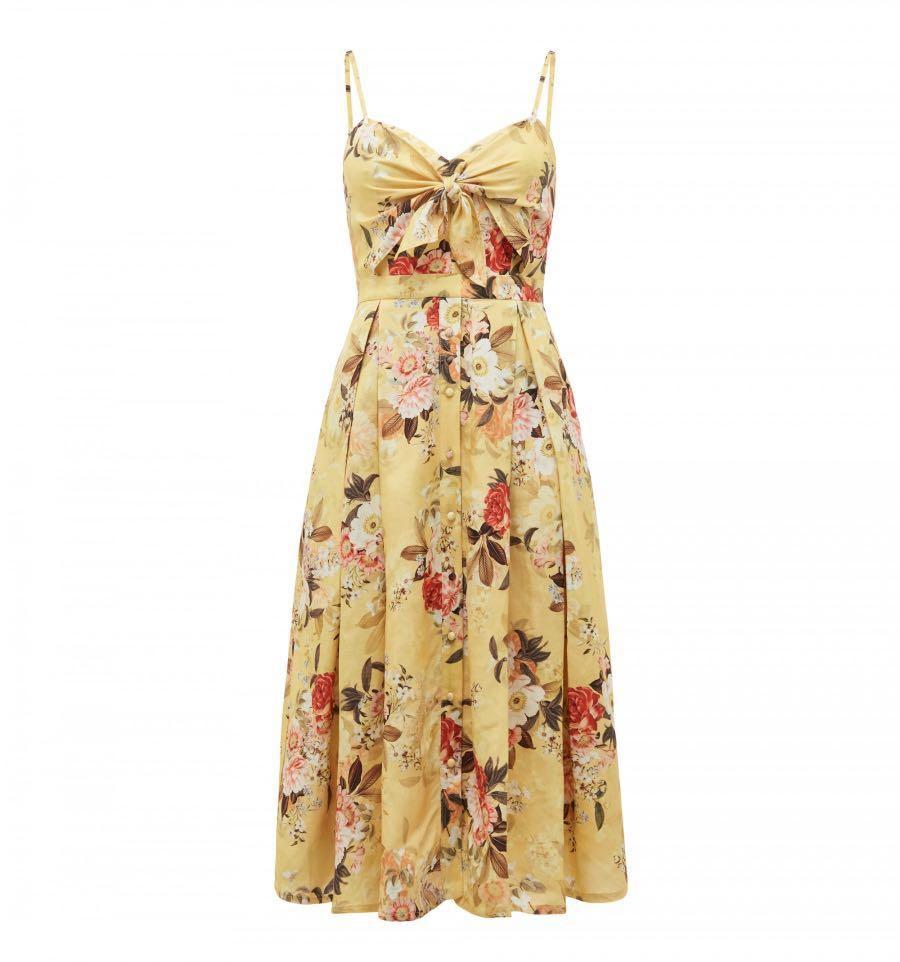 Mia tie front button through dress deals