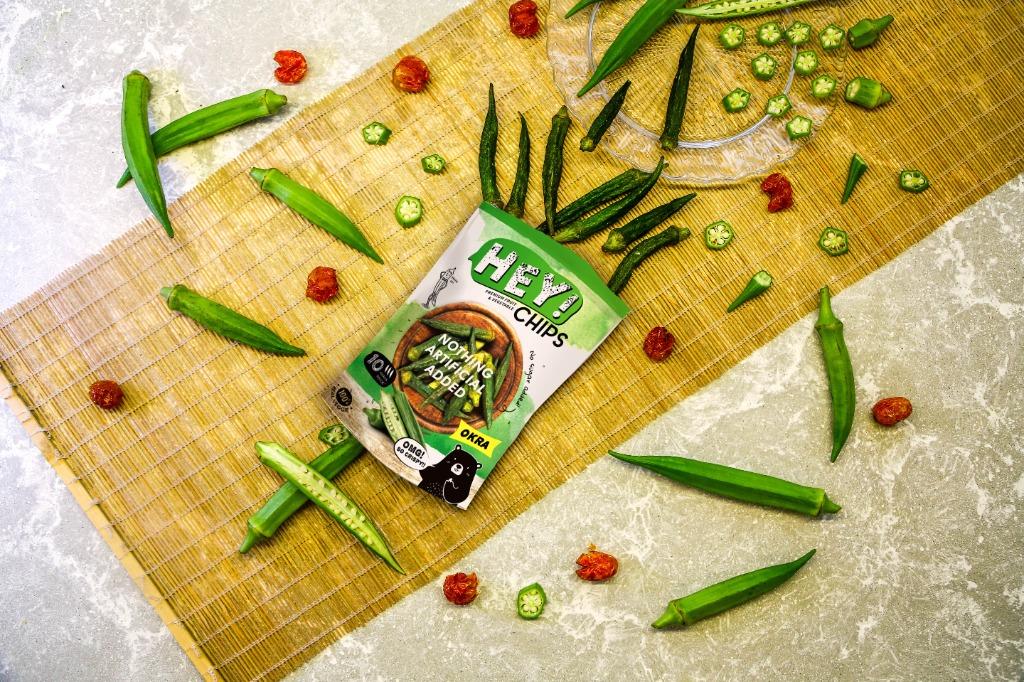 Hey! Okra (Lady's Finger) Chips (100 Natural Snacks suitable for Kids
