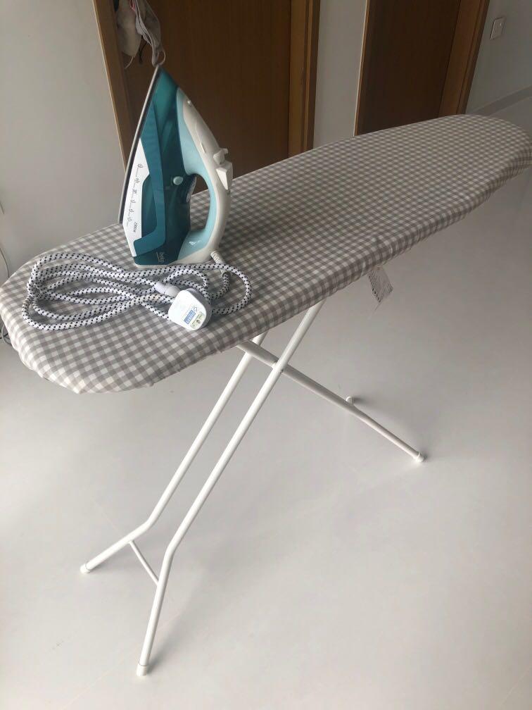 IKEA ironing board + Beko iron, Furniture & Home Living, Cleaning