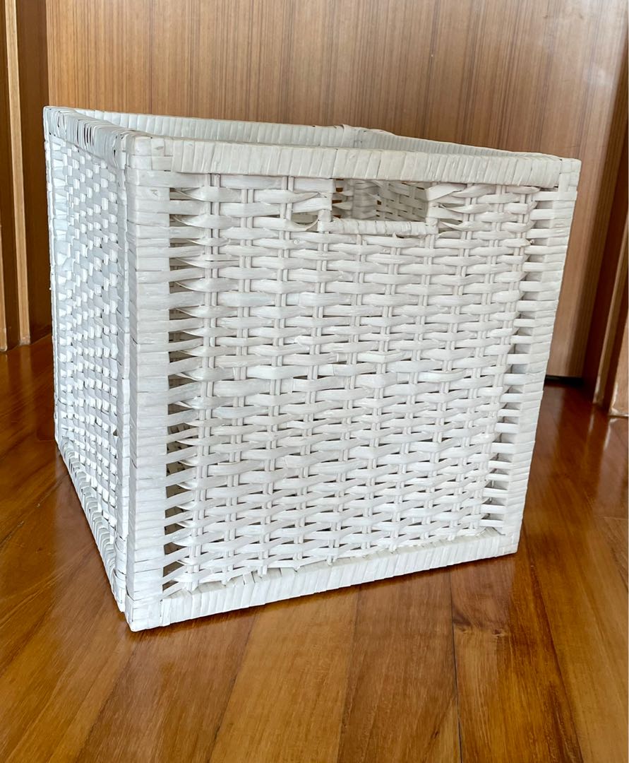 ikea white rattan storage box, Furniture & Home Living, Home