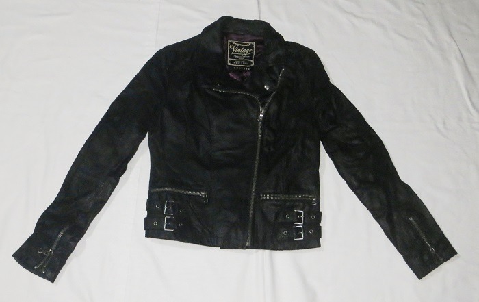 New look vintage leather jacket clearance
