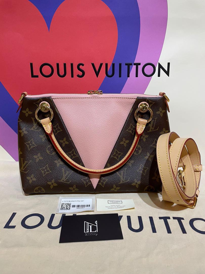 LOUIS VUITTON V Tote BB Monogram Canvas Shoulder Bag Rose Poudre - New