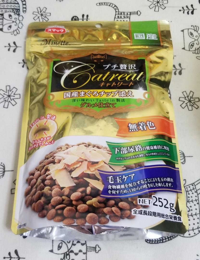 補貨中 Minette奢華系列添加金槍魚片風味貓亁糧海鮮類小食售 48 包 252g 日本製日本直送賞味期限 22年3月 採用taste In特殊製法使每粒更滋味