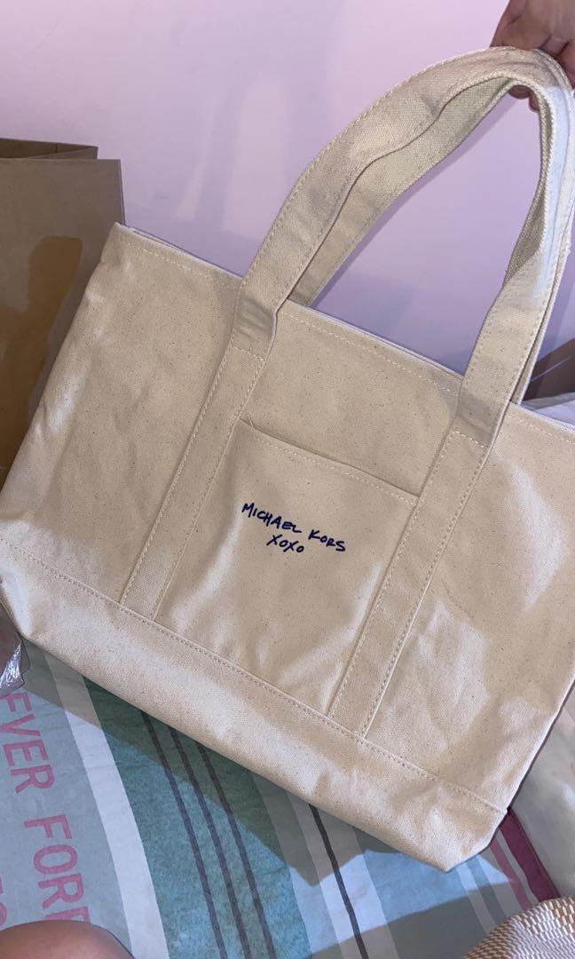 Mk canvas tote clearance