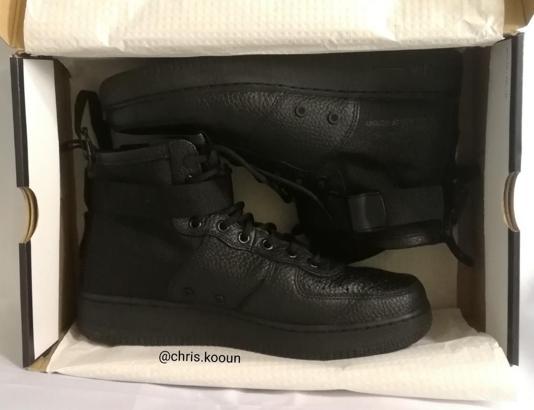 Nike SF Air Force 1 Mid Triple Black, Men's Fashion, Footwear, Sneakers on  Carousell