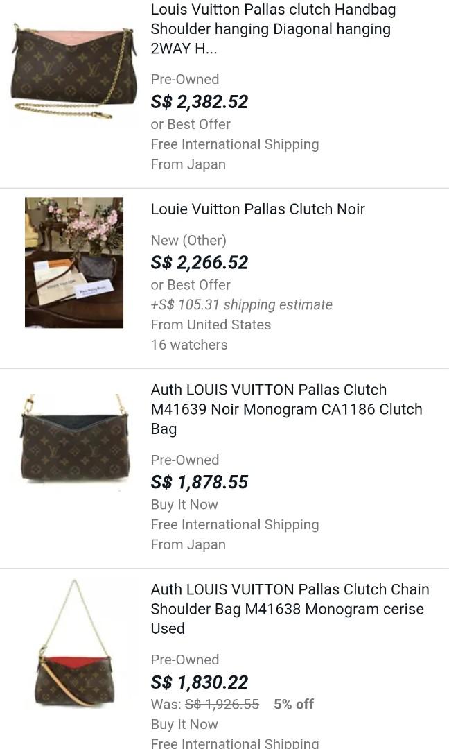 Authemtic Louis Vuitton Pallas Clutch Monogram Cerise M41638