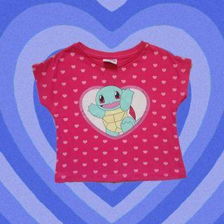 y2k Pink Heart Squirtle Pokemon Baby Tee