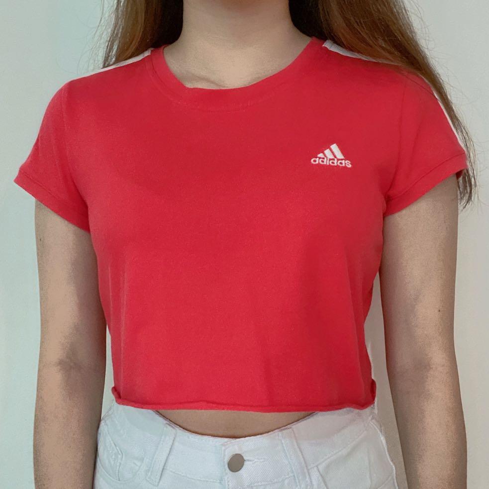 Reworked Adidas Crop Top Women S Fashion Clothes Tops On Carousell