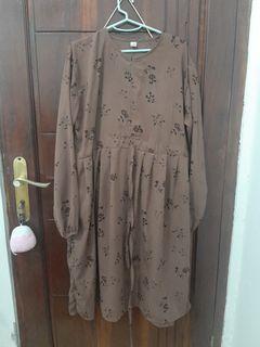 Tunik Floral - Coklat (Midi Dress)