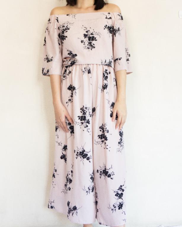 Pink flower jumpsuit Clearance