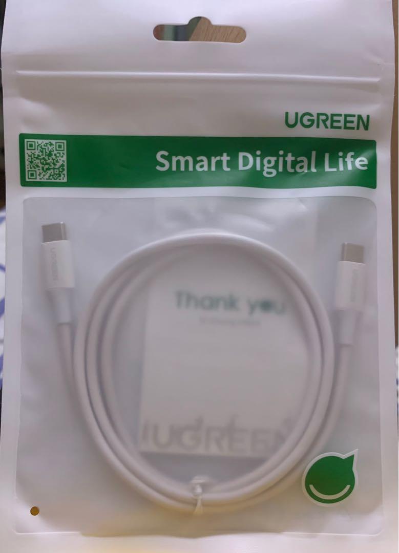 Ugreen cable USB C to USb C (1m) (Category: Chargers & Cables) located in Pasig City. Submitted by .gabby (Listing ID 1056638405, Image 2). Description: UGREEN USB 2.0 TYPE C MALE TO TYPE C MALE CABLE NICKEL PLATING ABS SHELL - 1m (white).