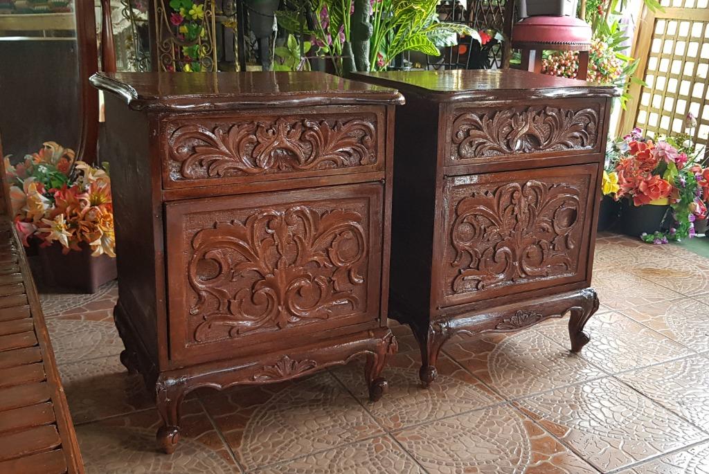 Vintage Narra Side Table Set, Furniture & Home Living, Furniture