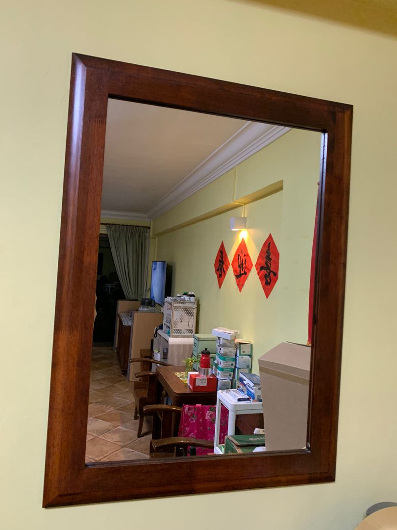 Wall Mirror With Wooden Frame, Wood Frame For Wall Mirror