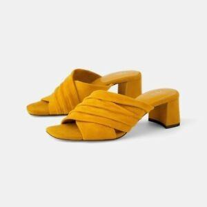 Zara mustard mules best sale
