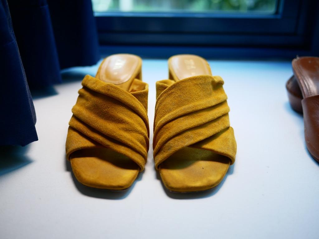 Yellow mules zara shop