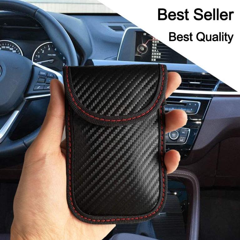 2 Pack Car Key Signal Blocker Pouch, Faraday Pouch for Car Keys, Keyless Signal Blocking Key