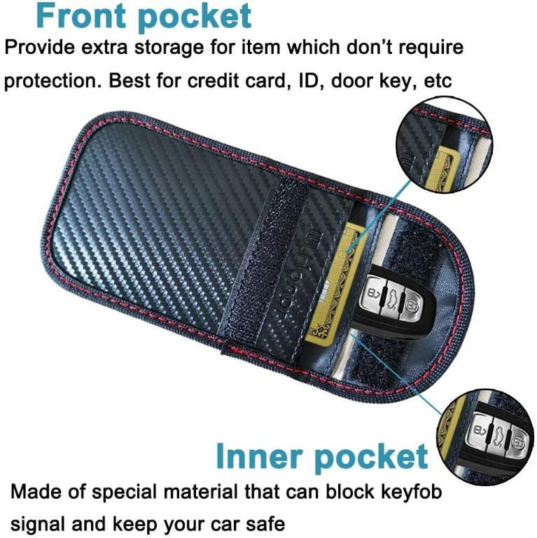 2 Pack Car Key Signal Blocker Pouch, Faraday Pouch for Car Keys