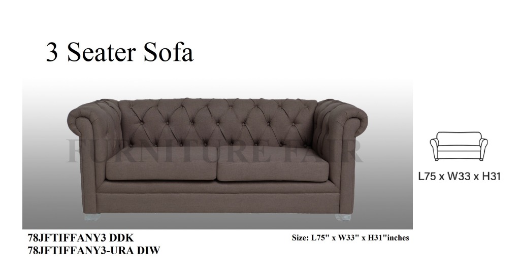3seater Sofa 78jftiffany3 Ddk Ura Diw Home Furniture Furniture Fixtures Sofas On Carousell
