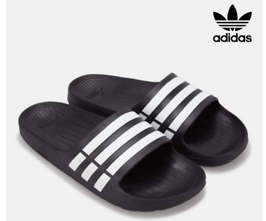Adidas Duramo Slides US 9, Men's Fashion, Footwear, Slippers u0026 Slides on  Carousell