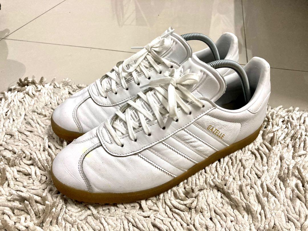 Adidas gazelle hotsell white gum leather