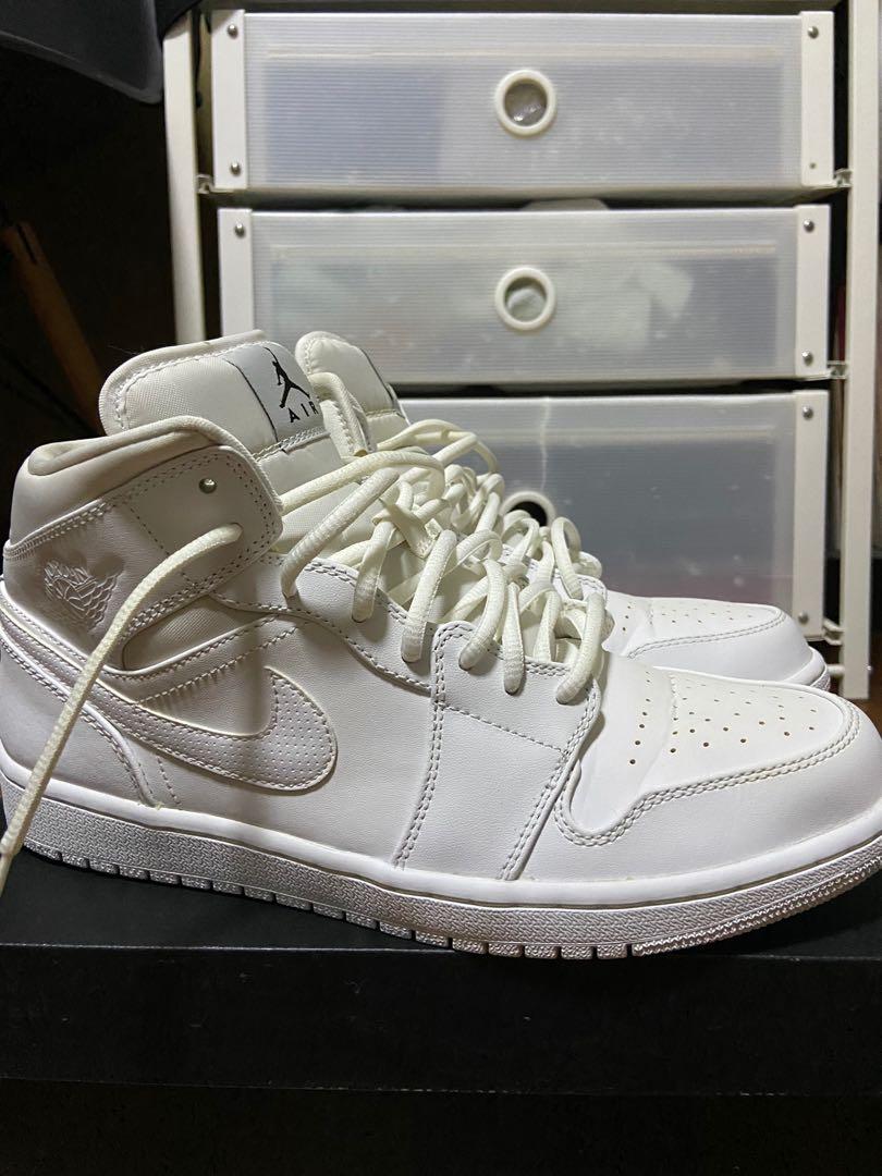 Full hot sale white jordans