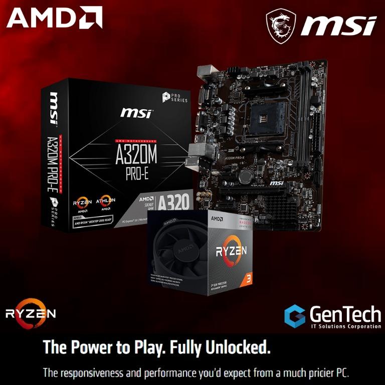 Amd Ryzen 3 30g With Radeon Rx Vega 8 Graphics Msi A3m Pro E Bundle Computers Tech Parts Accessories Computer Parts On Carousell