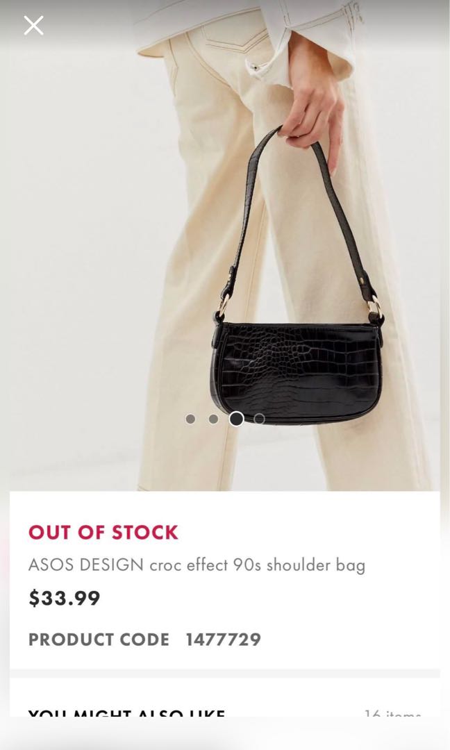 Asos design croc effect 90s shoulder bag online