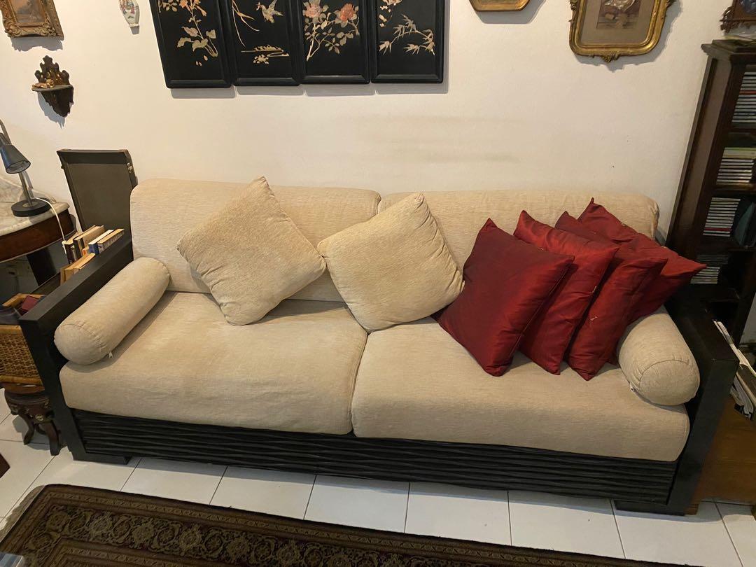 sofa set with pillows
